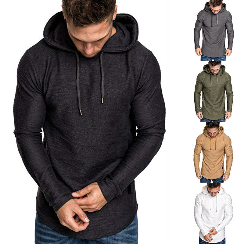 Men’s Hoodie Sweatshirt – Casual Slim Long Sleeve Gym Top