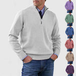 Peywa Men’s Stand Collar Zipper Sweater – Winter Knitted Long Sleeve