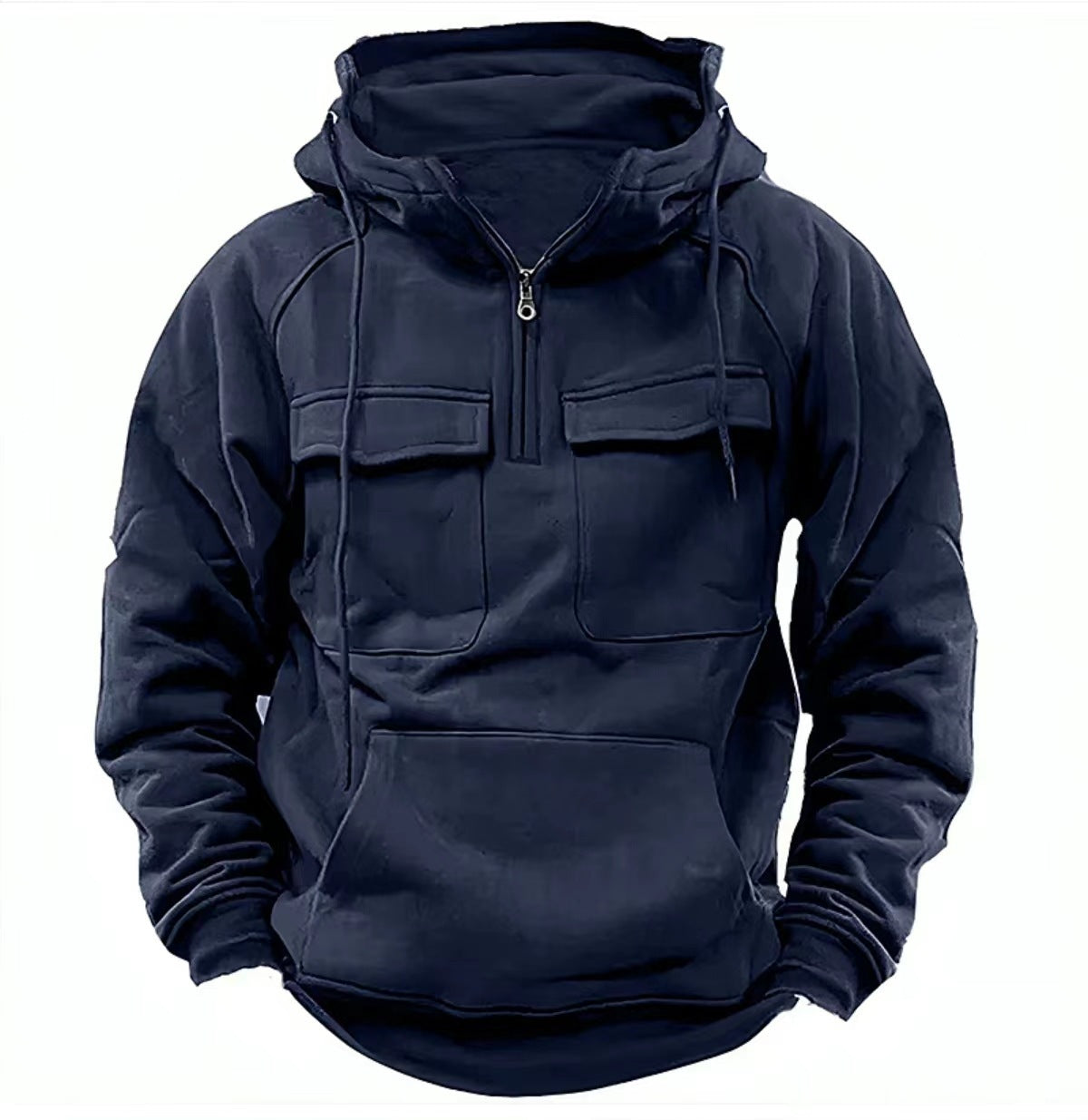 Men’s Zip-Up Hoodie – Casual Sports Sweatshirt with Drawstring & Pocket