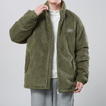 Men’s Corduroy Padded Coat – Warm Winter Stand Collar Jacket