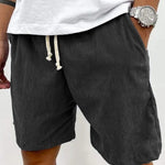 Men's Corduroy Shorts With Drawstring Fashion Casual Pockets Pants Summer