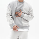 Peywa Men’s Loose Pullover Sweater – Round Neck Cotton Blend Top