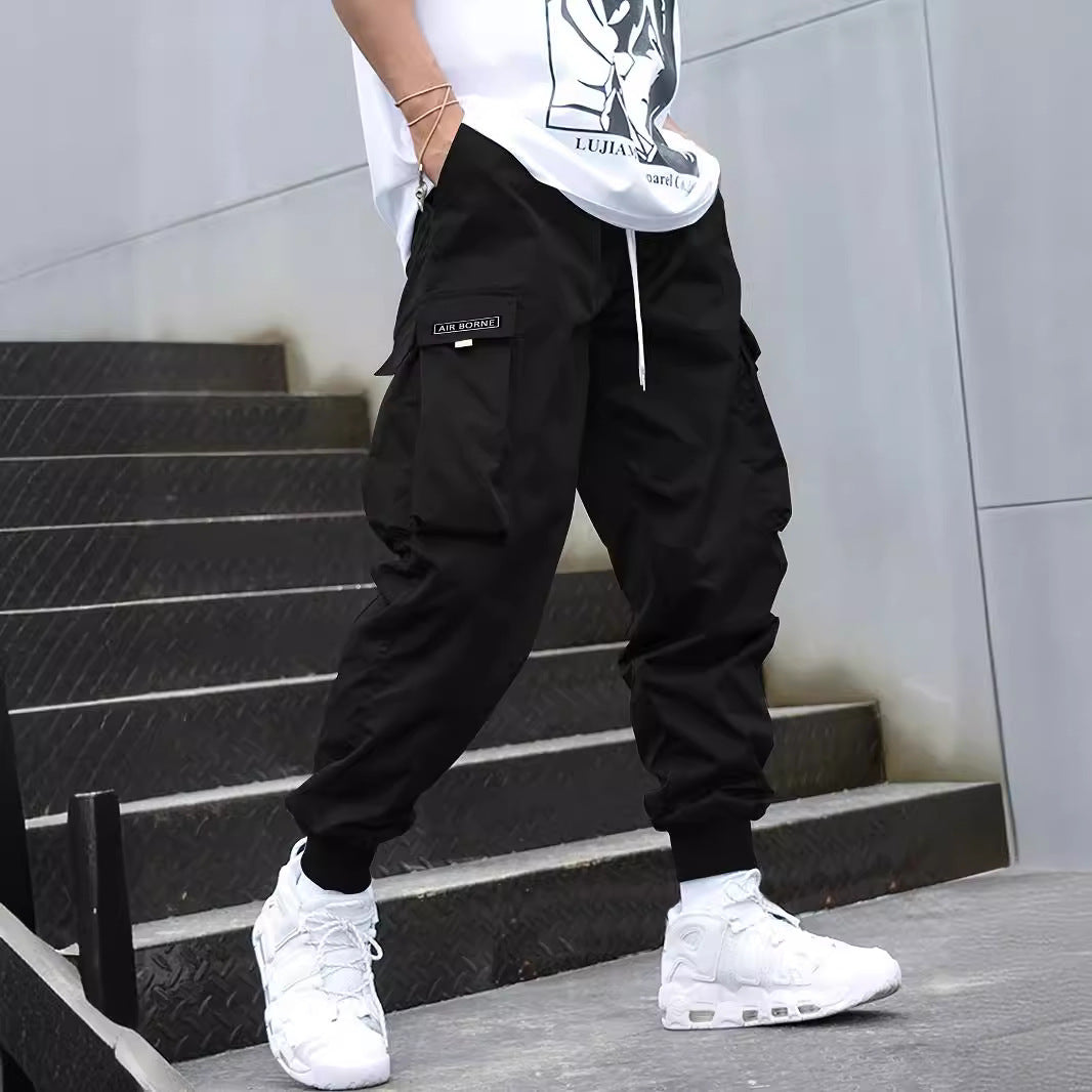 Men’s Multi-Pocket Cargo Pants – Casual Hip-Hop Streetwear Trousers