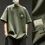 Peywa Waffle Short Sleeve Men’s T-Shirt – Summer American Style