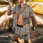 Peywa Men’s Floral Beach Two Piece Set – Summer Casual Outfit