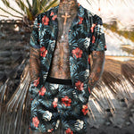 Peywa Men’s Floral Beach Two Piece Set – Summer Casual Outfit