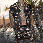 Peywa Men’s Floral Beach Two Piece Set – Summer Casual Outfit