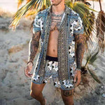 Peywa Men’s Floral Beach Two Piece Set – Summer Casual Outfit