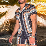 Peywa Men’s Floral Beach Two Piece Set – Summer Casual Outfit