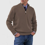 Peywa Men’s Stand Collar Zipper Sweater – Winter Knitted Long Sleeve