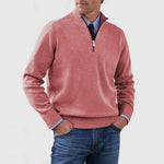 Peywa Men’s Stand Collar Zipper Sweater – Winter Knitted Long Sleeve