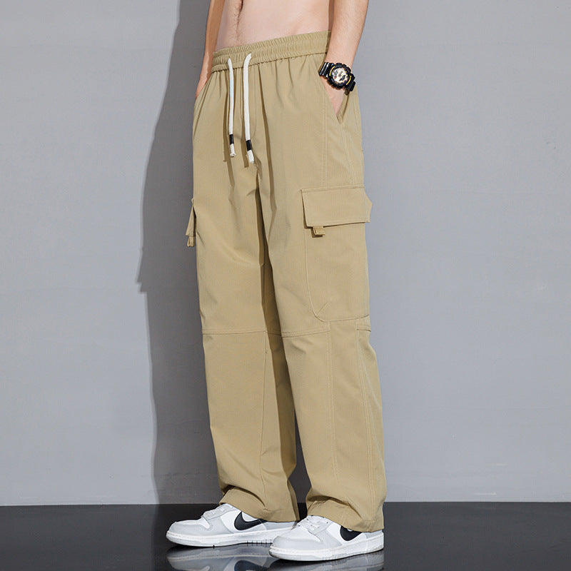 Peywa Men’s Casual Korean-Style Loose Cargo Trousers – Trendy Streetwear Pants