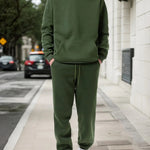 Peywa Men’s Fleece Hooded Sportswear Set – Hoodie & Jogger Pants