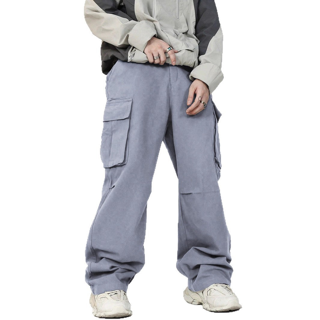 Men’s Casual Loose Cargo Pants – 3D Pocket Street Overalls