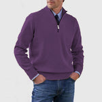 Peywa Men’s Stand Collar Zipper Sweater – Winter Knitted Long Sleeve