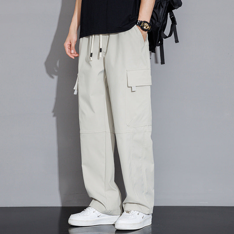 Peywa Men’s Casual Korean-Style Loose Cargo Trousers – Trendy Streetwear Pants