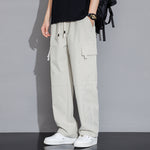 Peywa Men’s Casual Korean-Style Loose Cargo Trousers – Trendy Streetwear Pants