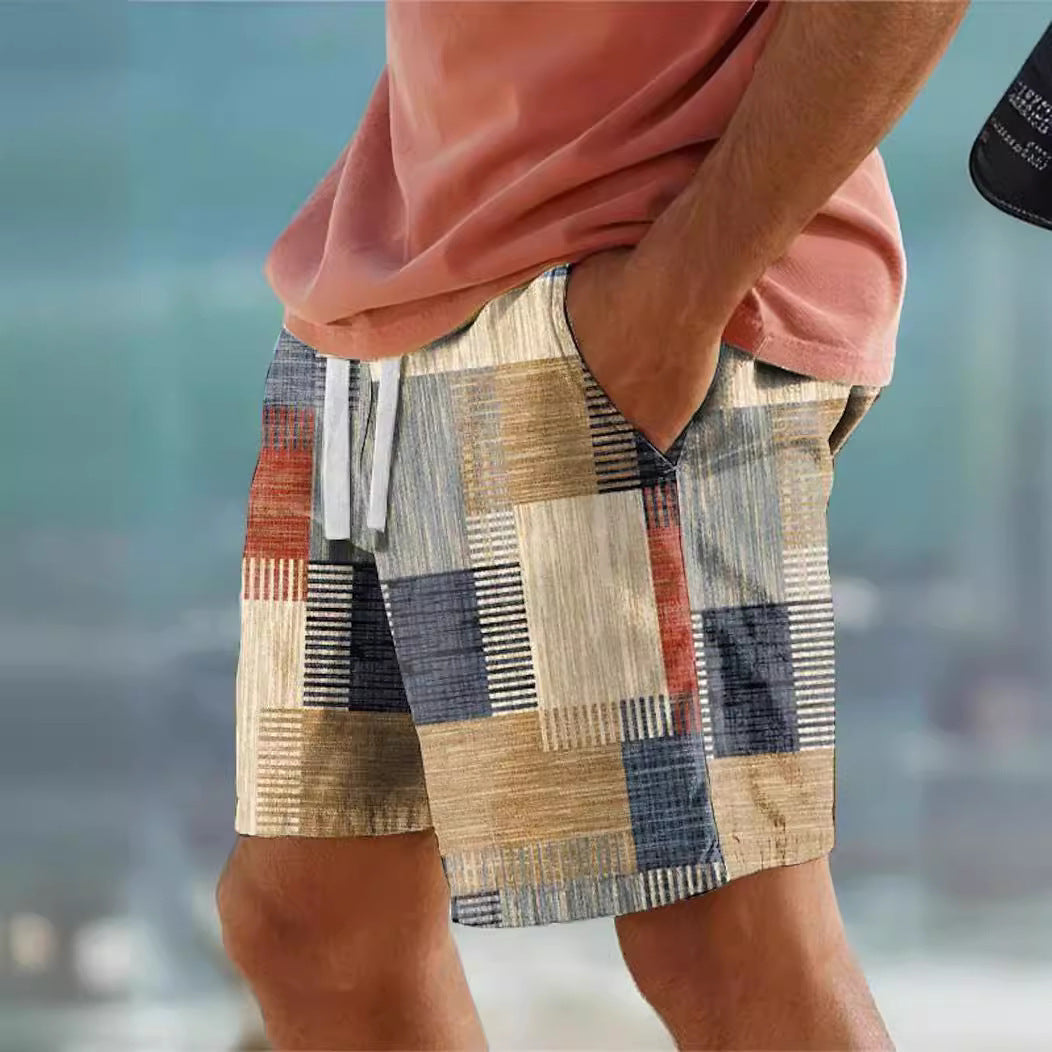 Men’s Digital Print Casual Shorts – Trendy Youth Streetwear
