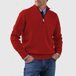 Peywa Men’s Stand Collar Zipper Sweater – Winter Knitted Long Sleeve