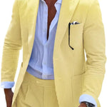 Men’s Two-Piece Digital Print Suit – Stylish Two-Button Outfit