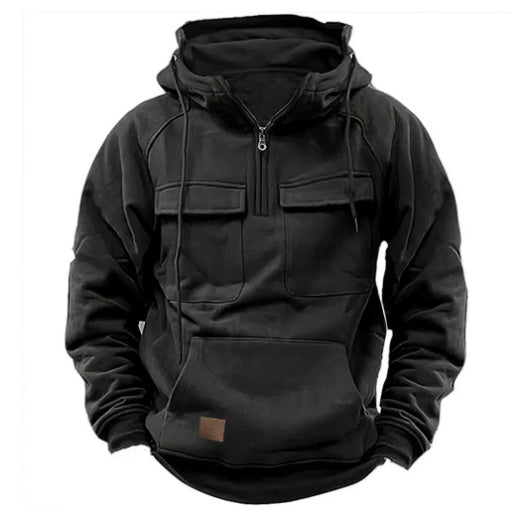 Men’s Zip-Up Hoodie – Casual Sports Sweatshirt with Drawstring & Pocket