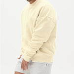 Peywa Men’s Loose Pullover Sweater – Round Neck Cotton Blend Top