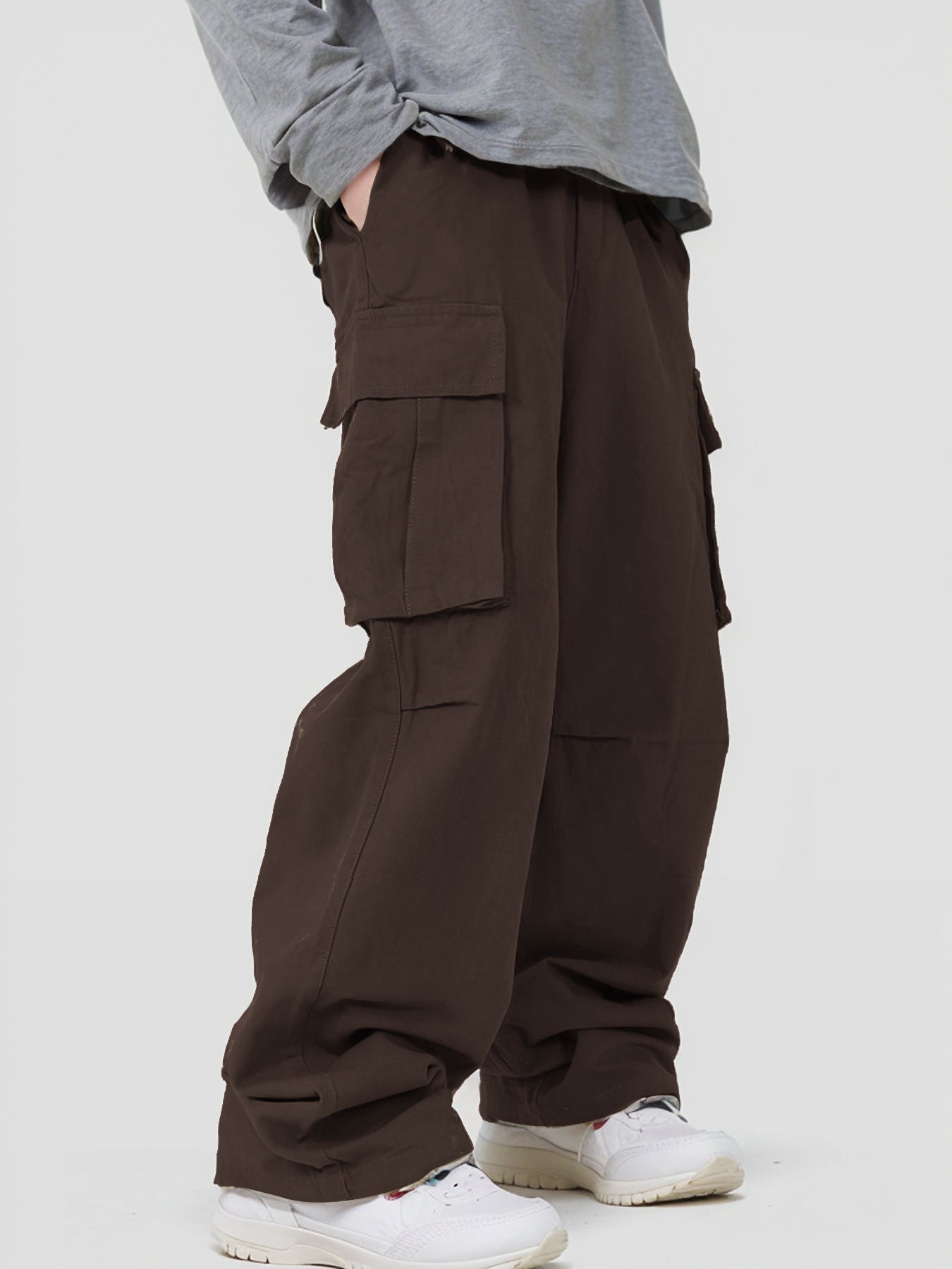 Men’s Casual Loose Cargo Pants – 3D Pocket Street Overalls