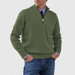 Peywa Men’s Stand Collar Zipper Sweater – Winter Knitted Long Sleeve