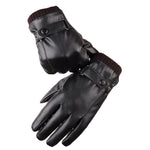 Men’s Winter Riding Gloves – Fleece Padded PU Motorcycle Gloves