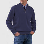 Peywa Men’s Stand Collar Zipper Sweater – Winter Knitted Long Sleeve