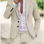 Men’s Two-Piece Digital Print Suit – Stylish Two-Button Outfit