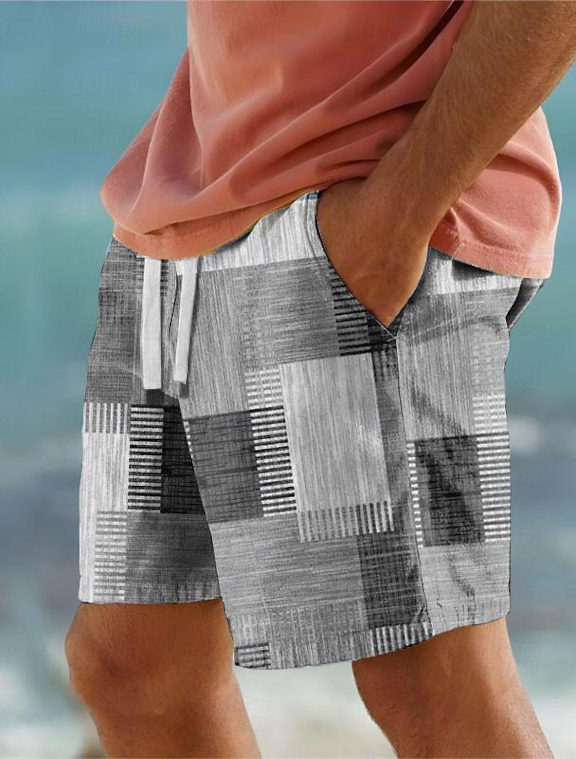 Men’s Digital Print Casual Shorts – Trendy Youth Streetwear
