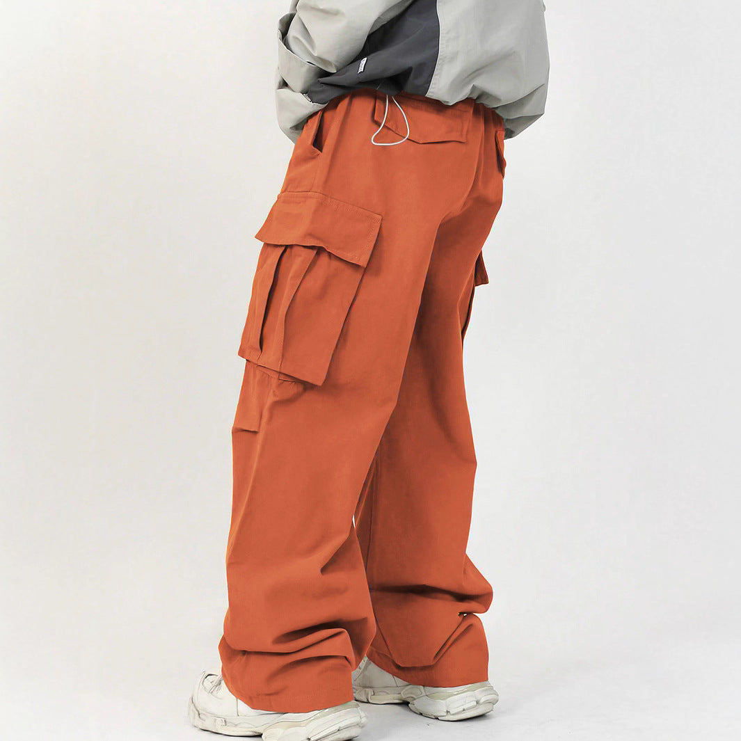 Men’s Casual Loose Cargo Pants – 3D Pocket Street Overalls