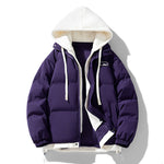 Peywa Men’s Cotton-Padded Two-Piece Coat – Thickened Hooded Winter Jacket