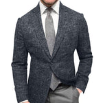 Men’s Plaid Lapel Suit Coat – Long Sleeve Business Blazer