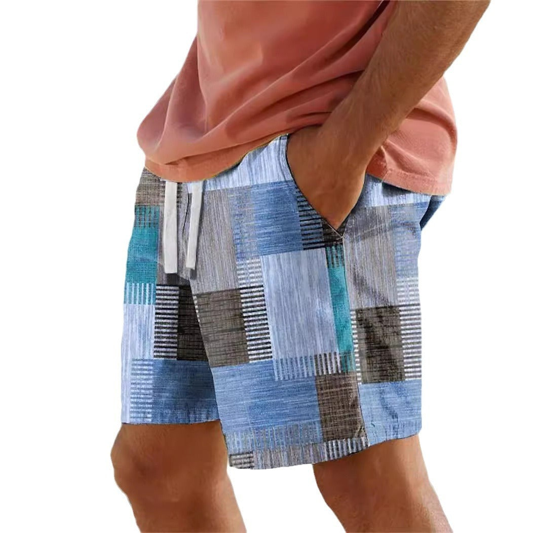 Men’s Digital Print Casual Shorts – Trendy Youth Streetwear