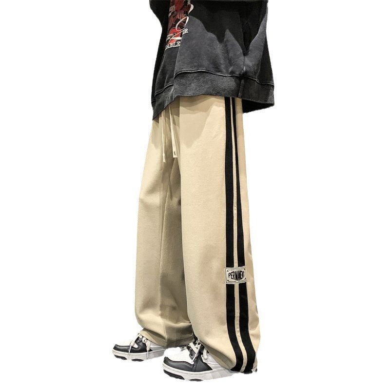 Men’s Autumn Straight Loose Pants – Wide Leg Leisure Sports Trousers