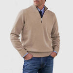 Peywa Men’s Stand Collar Zipper Sweater – Winter Knitted Long Sleeve