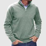 Peywa Men’s Stand Collar Zipper Sweater – Winter Knitted Long Sleeve