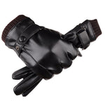 Men’s Winter Riding Gloves – Fleece Padded PU Motorcycle Gloves