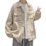 Peywa Casual Loose Plaid Coat – Korean Hong Kong Style for Men