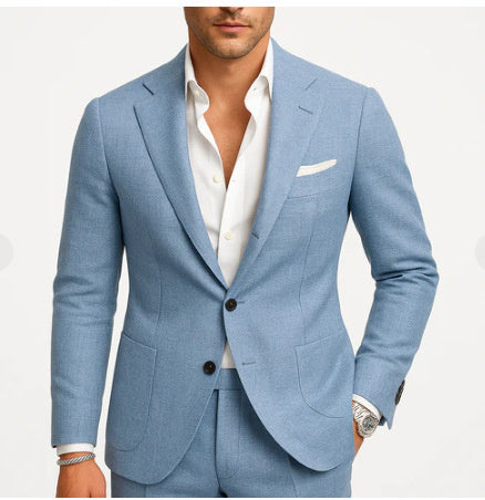 Men’s Two-Piece Digital Print Suit – Stylish Two-Button Outfit