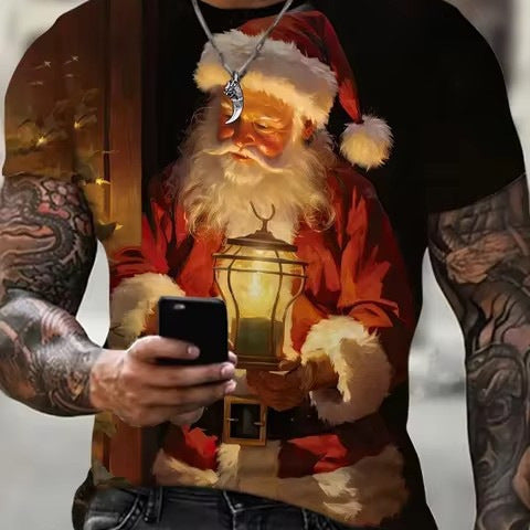 Unisex Christmas Printed T-Shirt – Casual Short Sleeve Tee