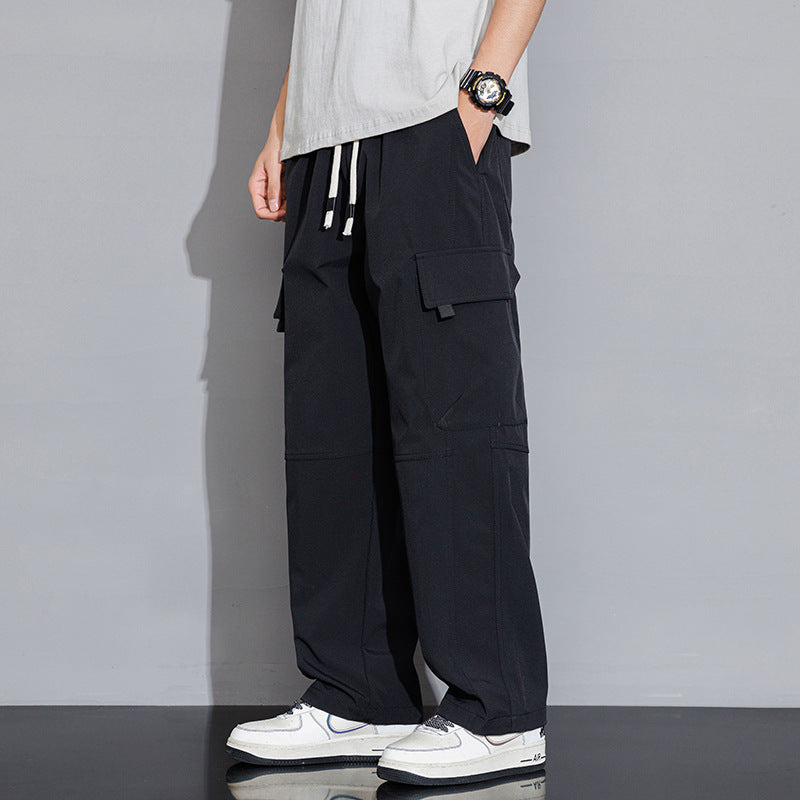 Peywa Men’s Casual Korean-Style Loose Cargo Trousers – Trendy Streetwear Pants