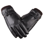 Men’s Winter Riding Gloves – Fleece Padded PU Motorcycle Gloves