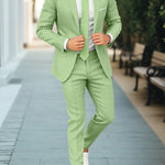 Peywa Men’s Linen One-Button Suit – Lightweight Formal Two-Piece Set