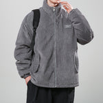 Men’s Corduroy Padded Coat – Warm Winter Stand Collar Jacket