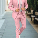 Peywa Men’s Linen One-Button Suit – Lightweight Formal Two-Piece Set