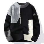 Men’s Colorblock Pullover Sweater – Winter Fashion Long Sleeve Top