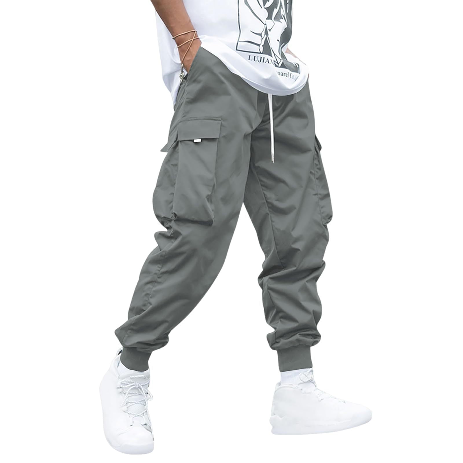 Men’s Multi-Pocket Cargo Pants – Casual Hip-Hop Streetwear Trousers